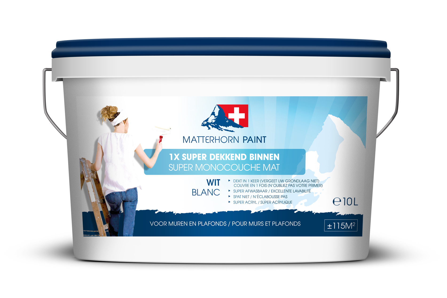 Matterhorn 1xSUPER monocouche peinture de mur et plafond 10L blanc