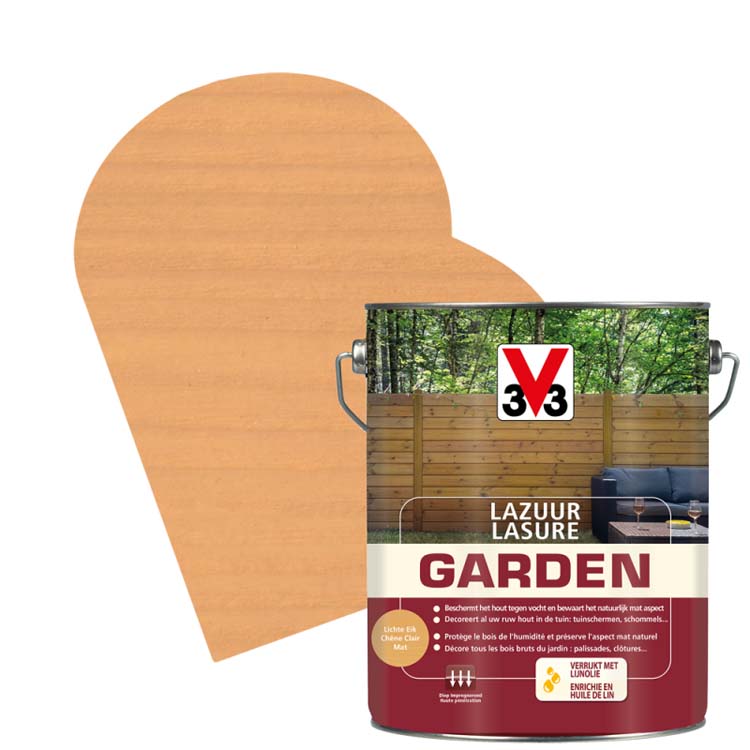 V33 lasure jardin chêne clair 5l