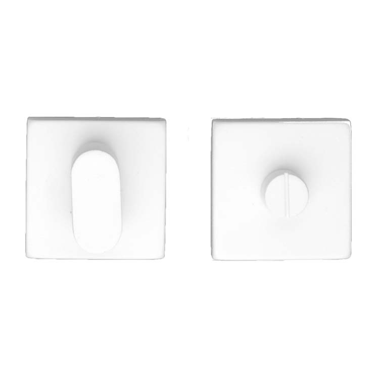 Quincaillerie toilette carrée blanche sans rouge/blanc