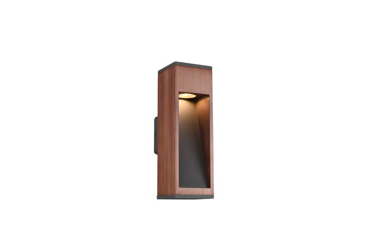 Buitenverlichting wandlamp hout antraciet H30cm GU10 excl. lamp IP54