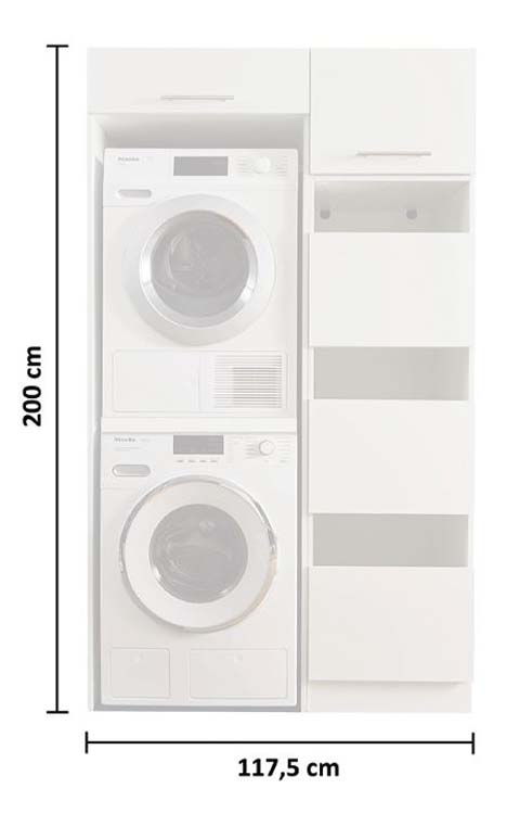 Armoires de machine à laver - Decowash - blanc - set 1 67,5X117,5X200