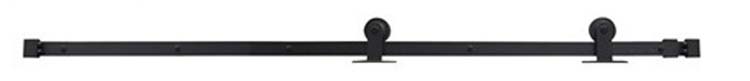 Porte coulissante black mat + rail antique noir 930 x 2115 mm