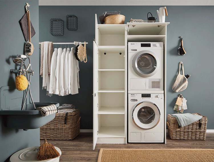 Armoires de machine à laver - Decowash - blanc - set 2 -67,5X117,5X200