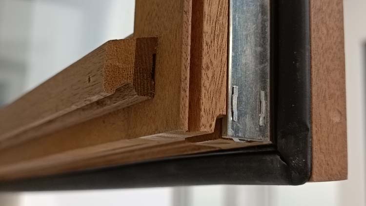 Fenêtre battant bois Meranti Trae 1 vantail 55mm naturel 500 x 600mm D