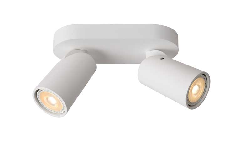 Lucide XYRUS - Spot plafond - LED Dim to warm - GU10 - 2x5W 3000K/2200K - Blanc