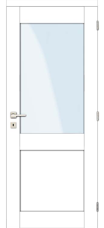 Complete deur palladium wit 1R helder glas 83x201.5cm