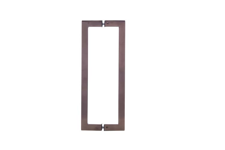 Tirant de porte carré bronze pour porte en verre 32cm