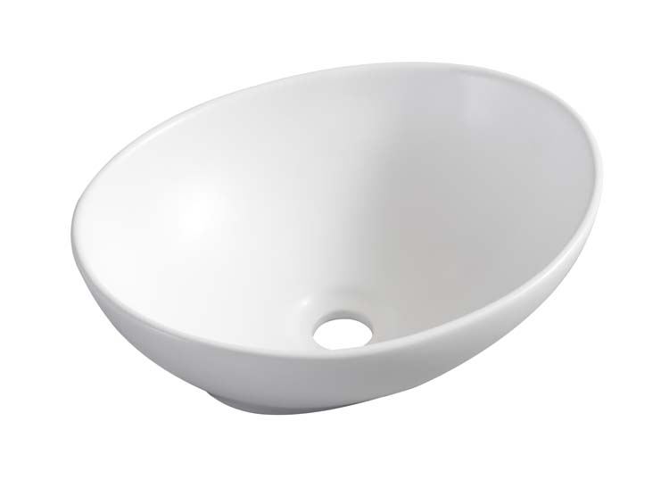 Vasque Kobe blanc mat ovale