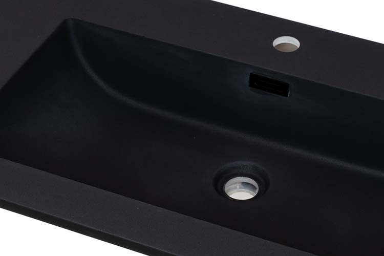 Lavabo simple Mick quartz noir mat 1200 mm