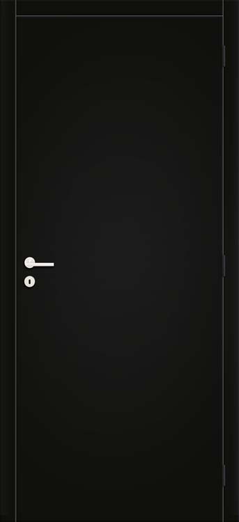 Complete deur robusto black mat incl.zwarte scharnier/slot 78x201.5cm