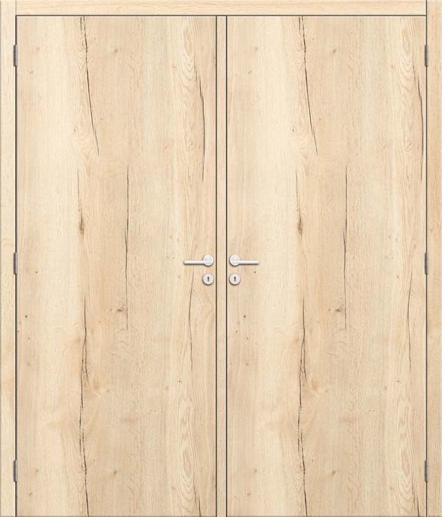 Complete dubbele binnendeur tubespaan 2x 63cm RW Oak verticaal 201.5cm