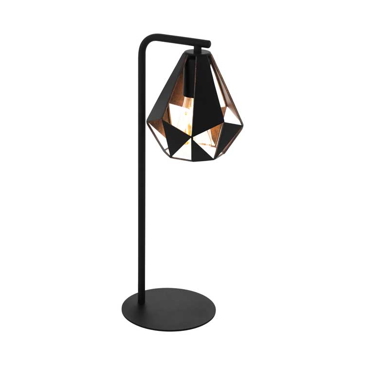 Eglo CARLTON 4 - Lampe de table - E27 - 1X60W - Noir, cuivre
