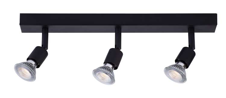 Plafonnier LED zwart GU10 3X4.2W dimbaar