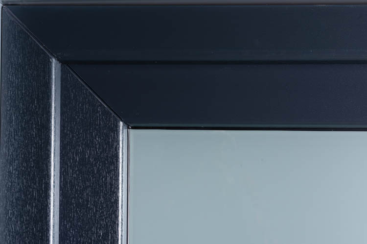 Buitendeur 3 delen mat glas PVC antraciet L 980x2180mm