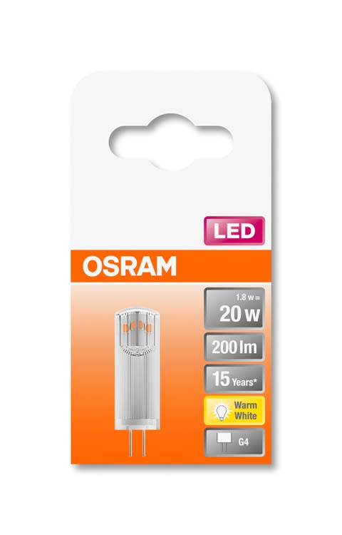 LED insteeklamp 20 G4 1.8W warm wit