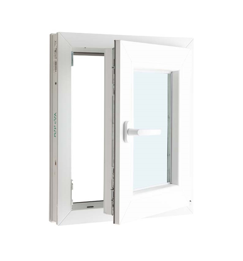 1-VL draaikiepraam pvc wit budget mat glas B500XH600 mm rechts