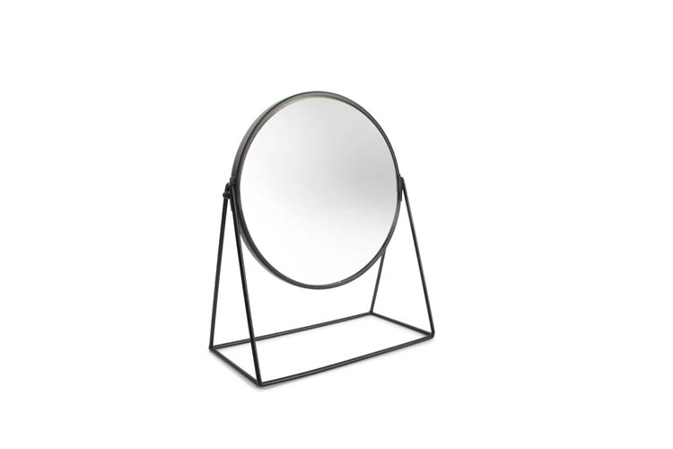 Miroir Beaute noir 2 faces 25x12 cm H30 cm