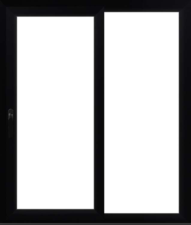 Fenêtre coulissant PVC noir/noir L 1800 x H 2100 G>D