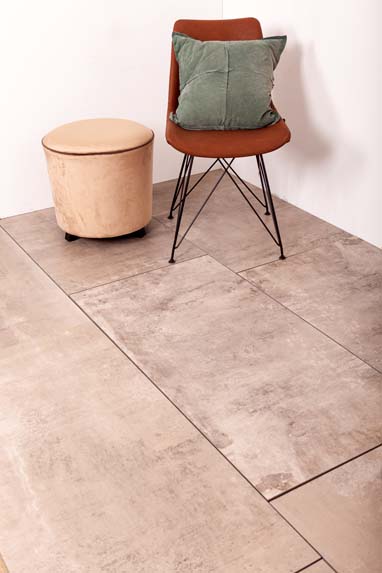 Vloer: tegel Okina betonlook grijs 60x120x1cm