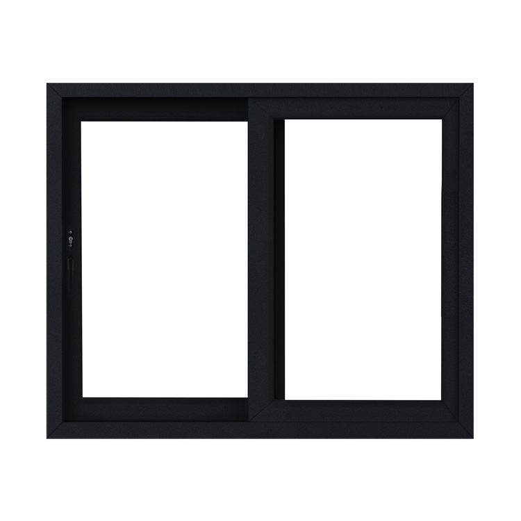 Fenêtre coulissant double PVC noir/noir avec cylindre L2750 x H2100mm