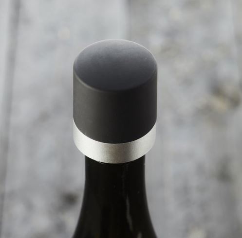 Bouchon de champagne Point Virgule noir/argent 4 x 4,5 cm