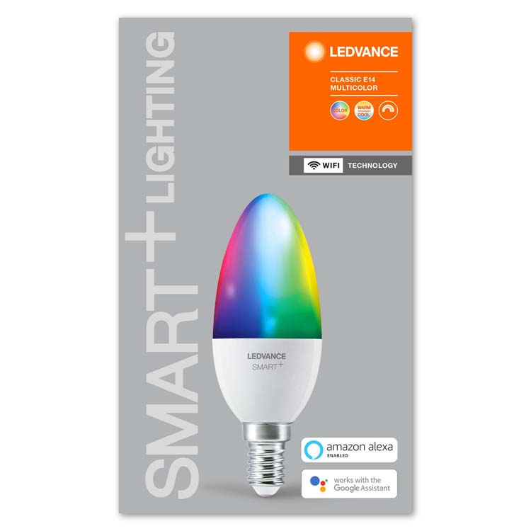 Lampe LED smart + WiFi b40 Multicolour RGBW E14 5W