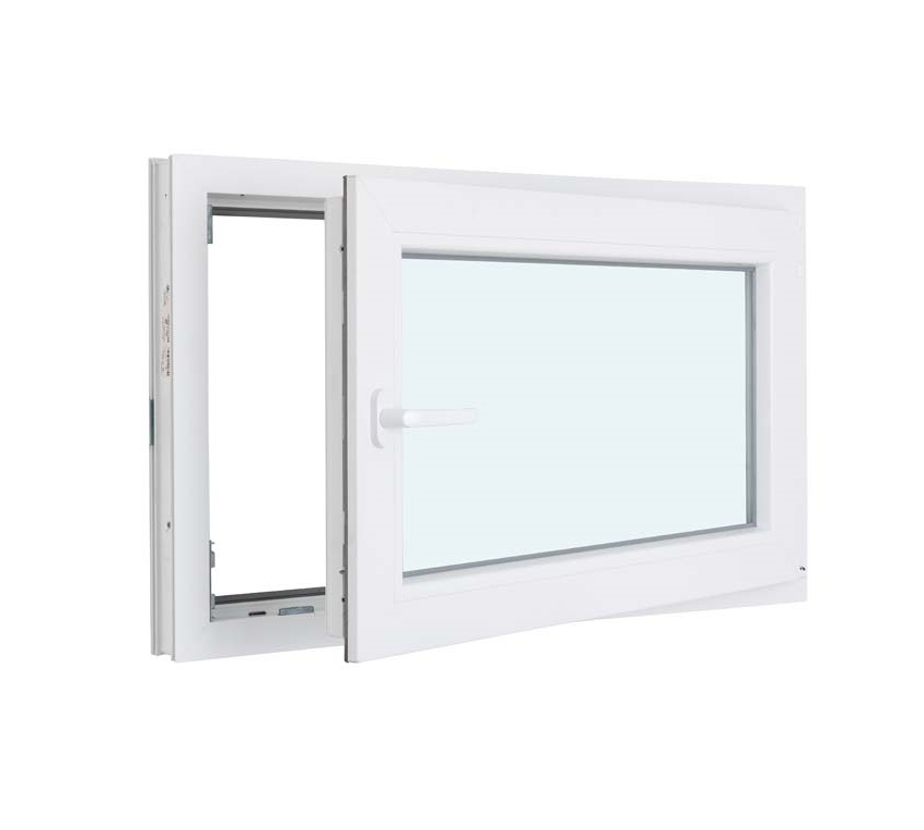 1-VL draaikiepraam pvc wit budget mat glas B800XH500 mm rechts