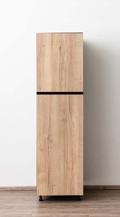 Keukenkast Plenti kolomkast koelkast zwart-houtlook