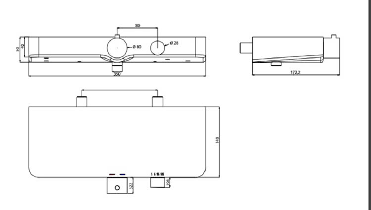 Douchekraan thermostatisch met planchet Olfa chroom/wit