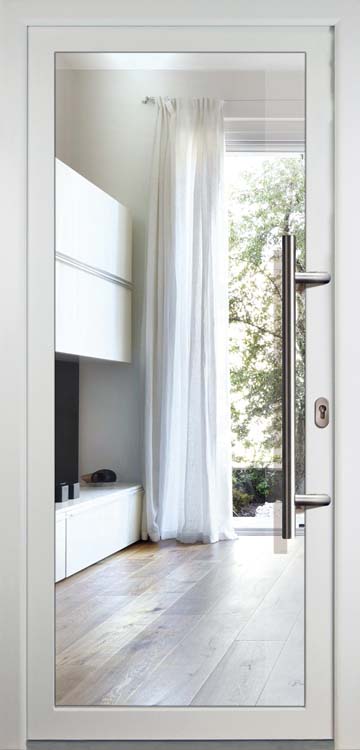 Porte extérieure alu blanche/blanche L 980 x H 2080 D Nyna