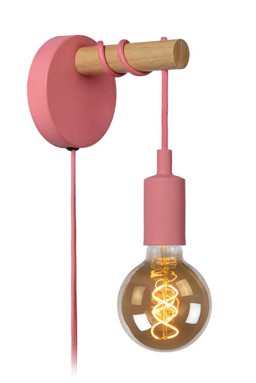 Lucide PAULIEN - Wandlamp Kinderkamer - Ø 12 cm - 1xE27 - Roze