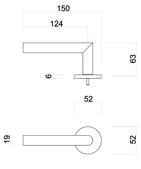 Poignée de porte rond inox plus Belluno B 19mm-13cm 