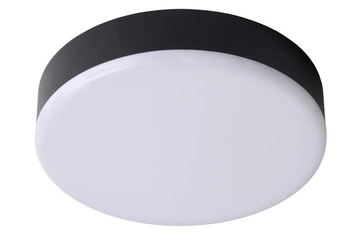 Lucide CERES-LED - Plafonnier Salle de bains - Ø 21,5 cm - LED Dim. - 1x30W 3000K - IP44 - Noir