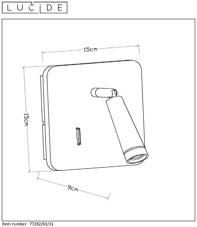 Lucide OREGON - Lampe de chevet - LED - 1x3W 3000K - Point rechargement USB - Blanc