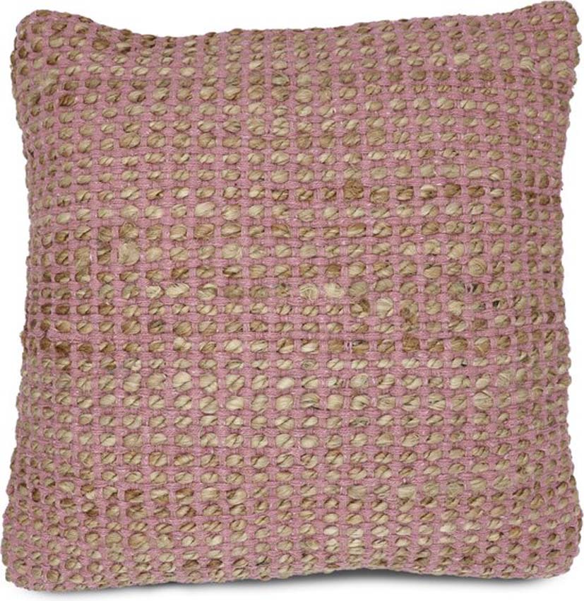 Coussin Bombay cube rose/naturel 45x45cm