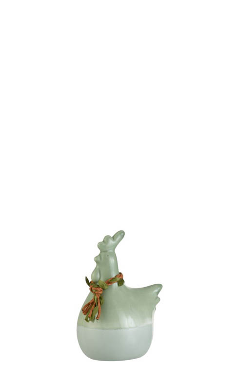 Poule porcelain vert H14 cm