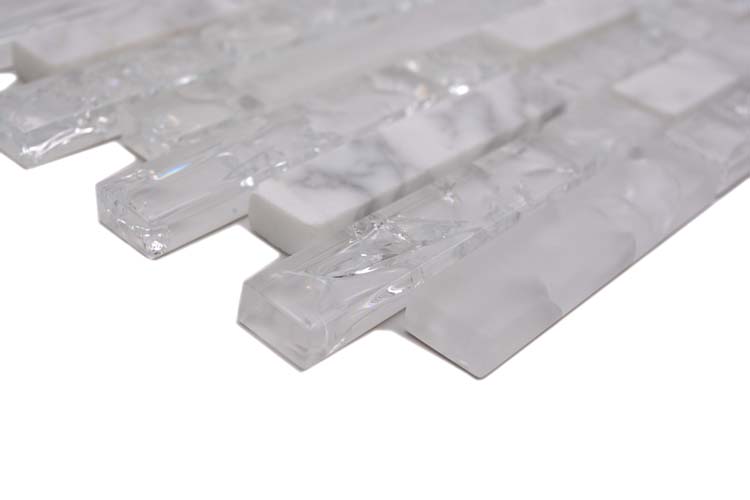 Mosaïque verre mix blanche 29,8 x 30,5 cm
