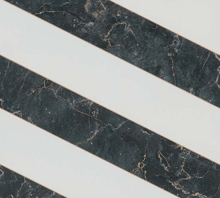 Vinyle sur papier peint intissé 0.53x10m marbre diagonal noir