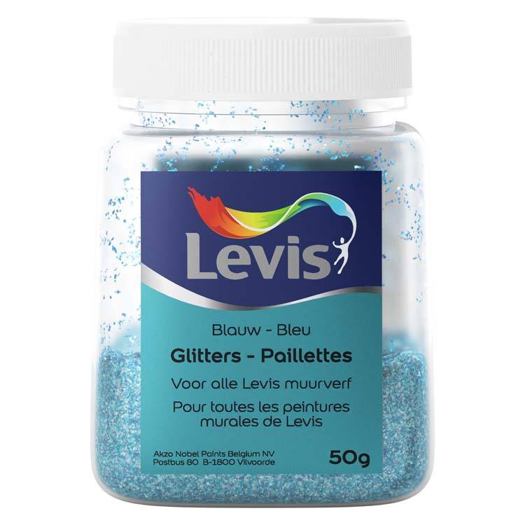 Levis glitters voor muurverf 50gr blauw