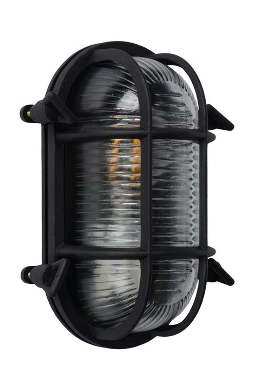 Lucide DUDLEY - Wandlamp Buiten - 1xE27 - IP65 - Zwart