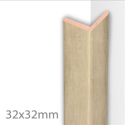 Hoeklijst mdf 32x32x2600mm - Pure eik - Buitenhoek