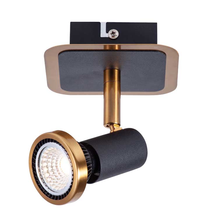 Lampe de plafond LED noir/bronze GU10 5W dimmable