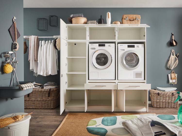 Armoires de machine à laver - Decowash - blanc - set 15 - 67,5X185X200