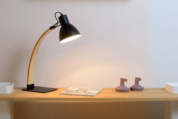 Lucide CURF - Lampe de bureau - E27 - Noir