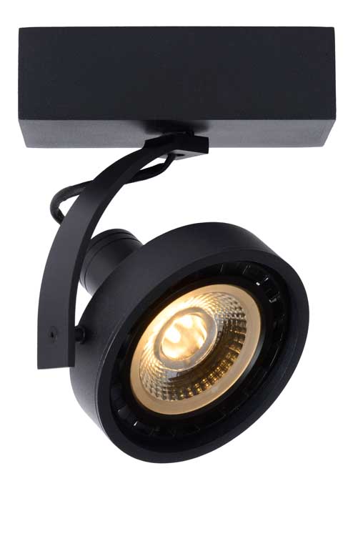 Lucide DORIAN - Spot plafond - LED Dim to warm - GU10 - 1x12W 3000K/2200K - Noir