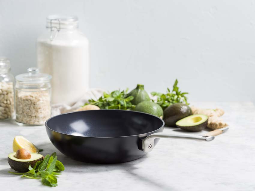 Poêle Wok Greenpan Evolution Eco avec revêtement antiadhésif en céramique et couvercle Sans PFAS Ø 28 cm