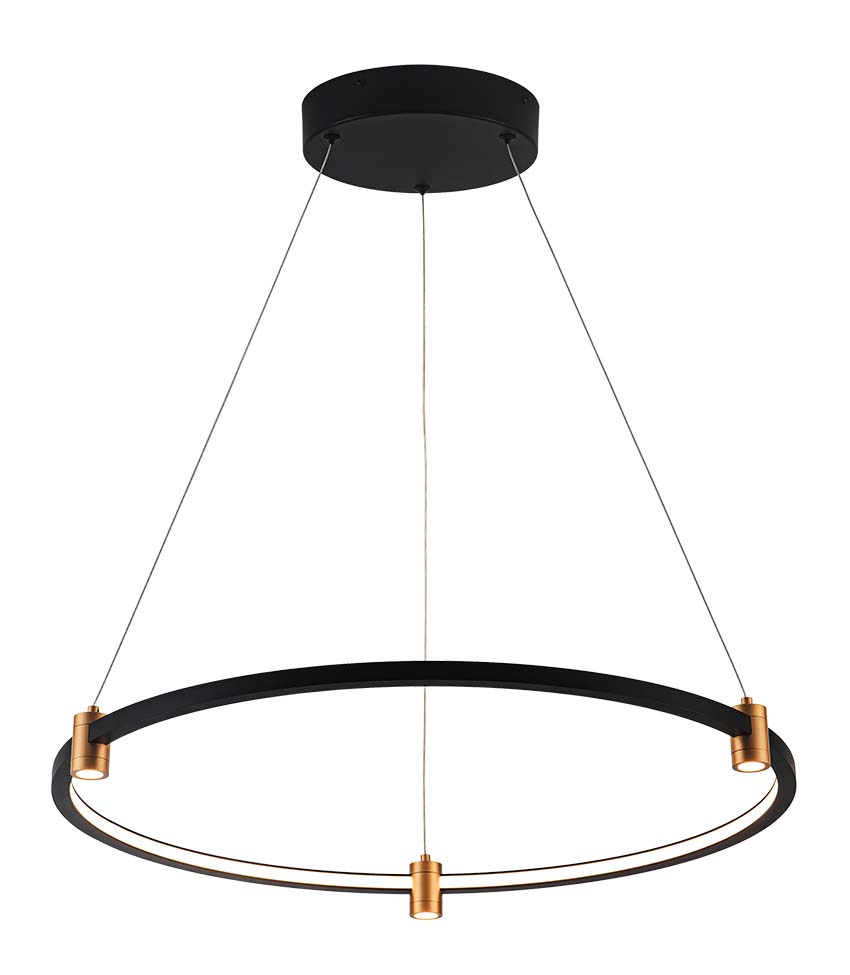 Suspendue noir Ø 60 cm 3000K 840 lumen dimmable