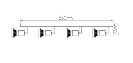 Spot de plafond LED satin chrome GU10 4x5W incl