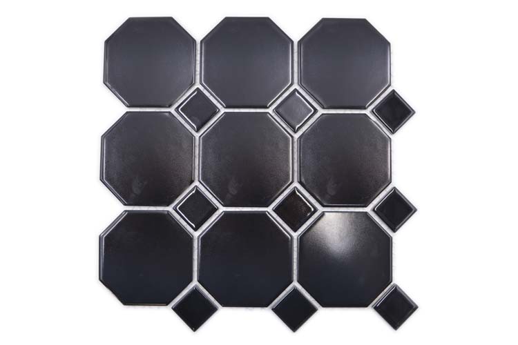 Mozaïek Octagon zwart 30 x 30 cm