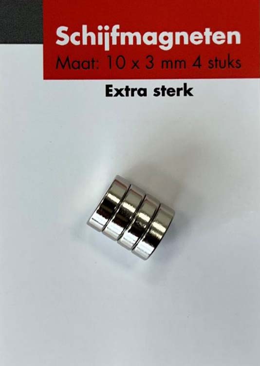 Magneten sterk 10x3mm 4 stuks